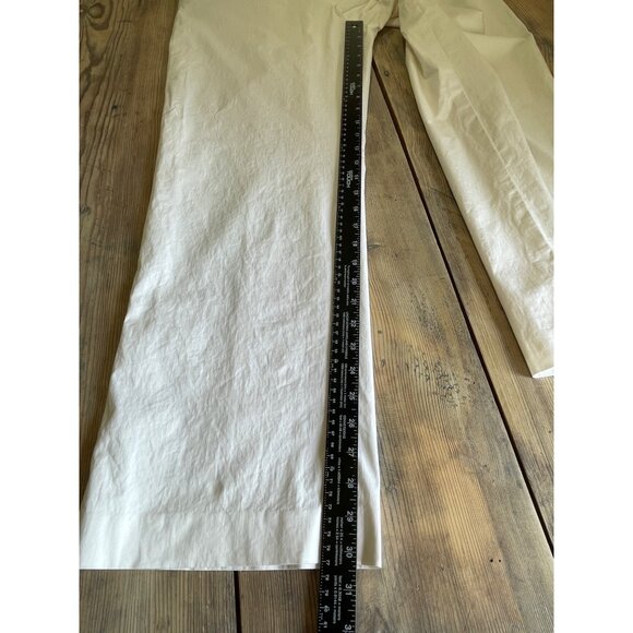 Talbots Wide Leg Chino Pants Womens 12 White Lined Stretch Fabric Made in Italy - Picture 10 of 11